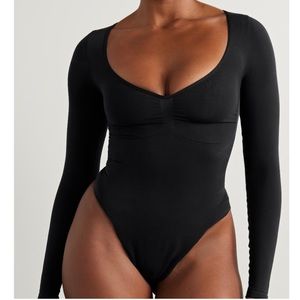 NEW Skims Seamless Sculpt Long Sleeve Thong Bodysuit Black